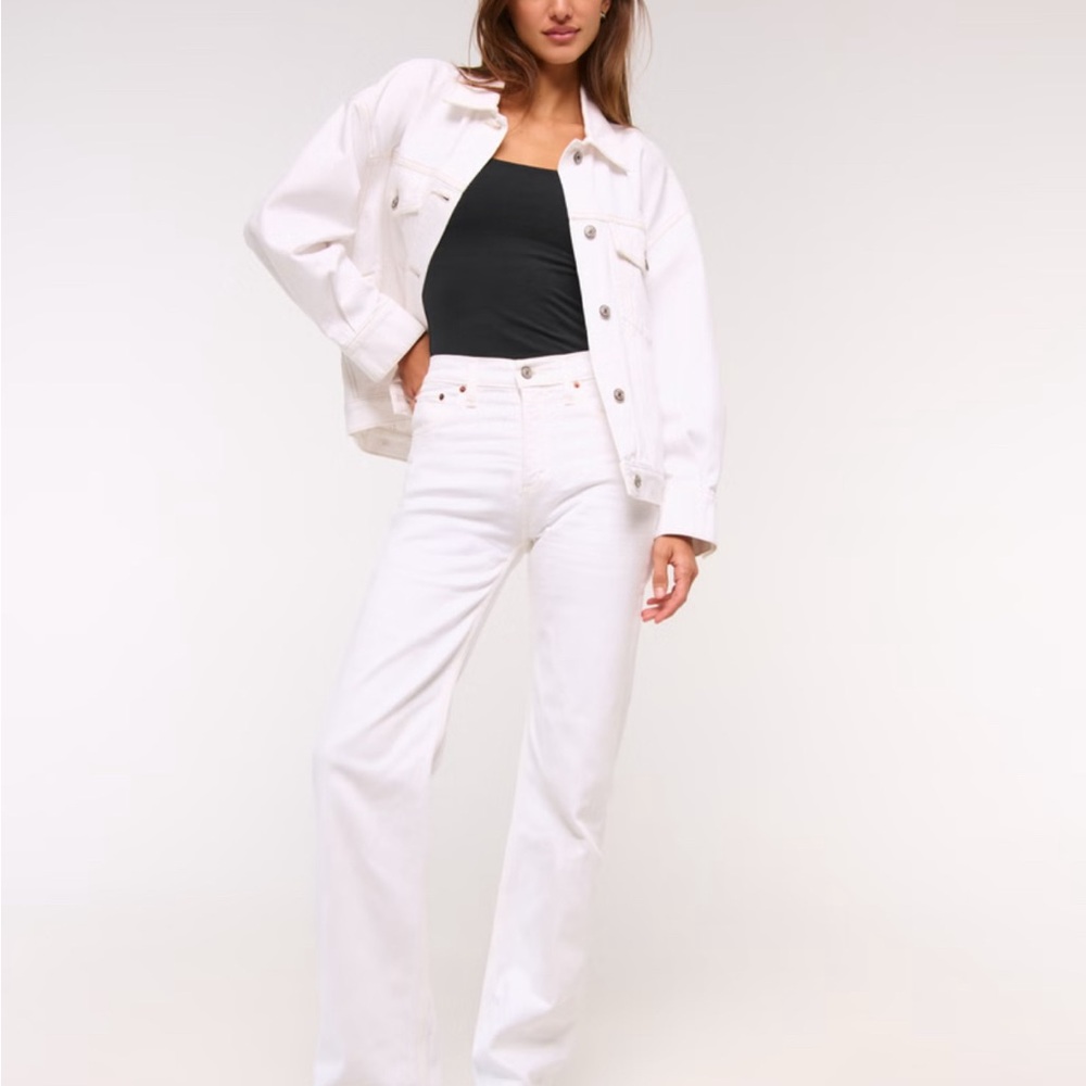 Abercrombie & Fitch White Straight Leg Jeans